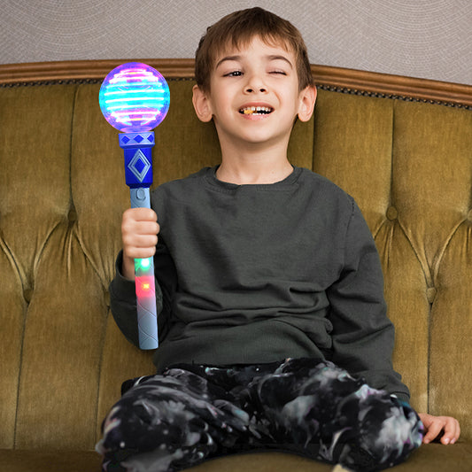 Light Up Magic Ball Toy Wand for Kids - Flashing LED Wand for Boys and Girls - Spinning Lights and Colors - Fun Gift Glow Party